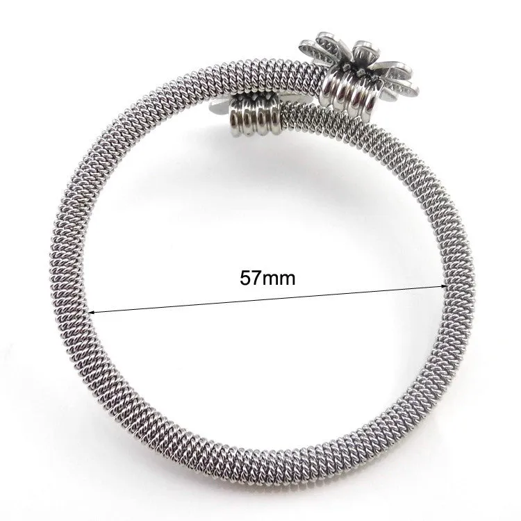 New Fashion Jewelry Bracelets For Women Stainless Steel Elastic Flower Bracelets & Bangles