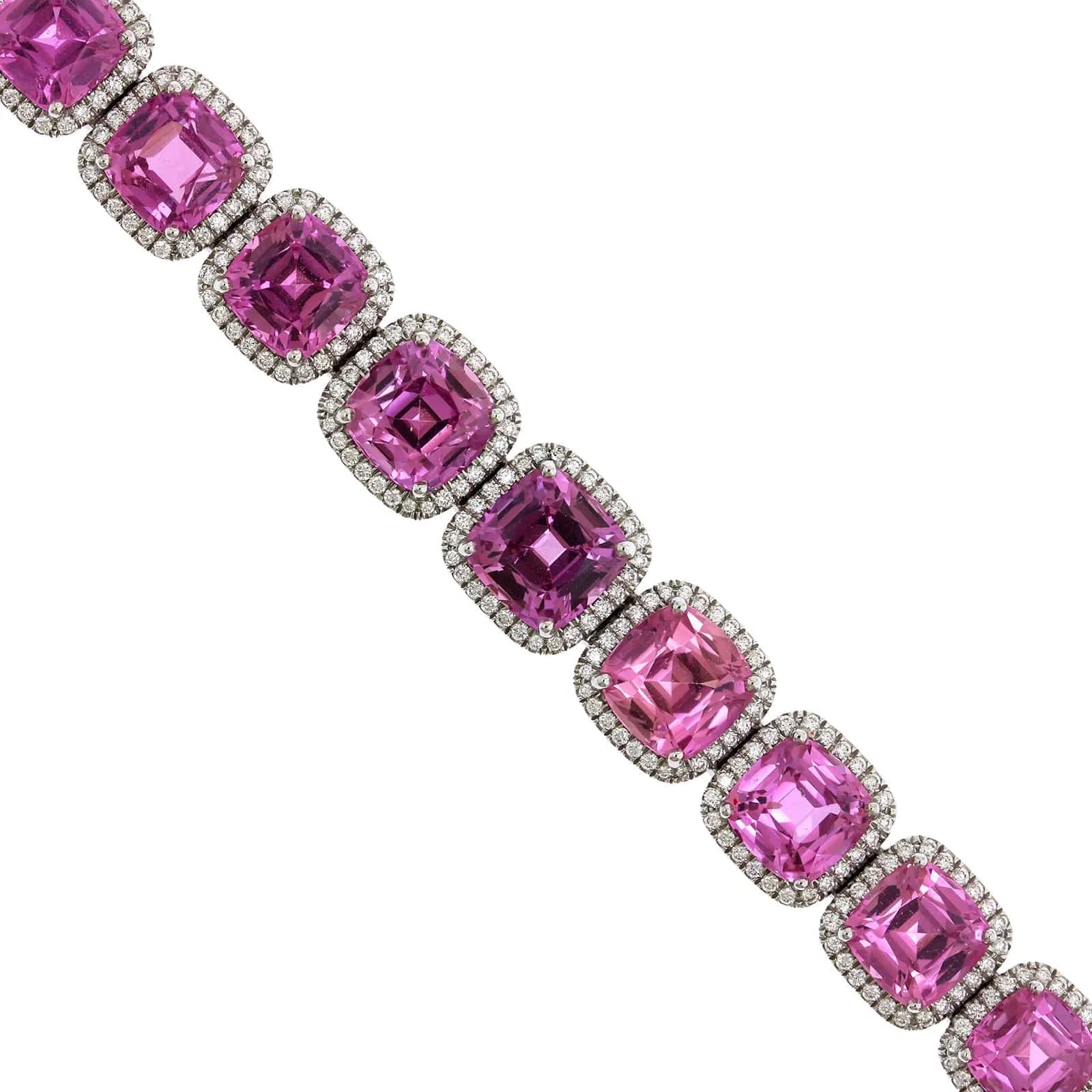 Platinum Pink Sapphire & Diamond Stretch Bracelet