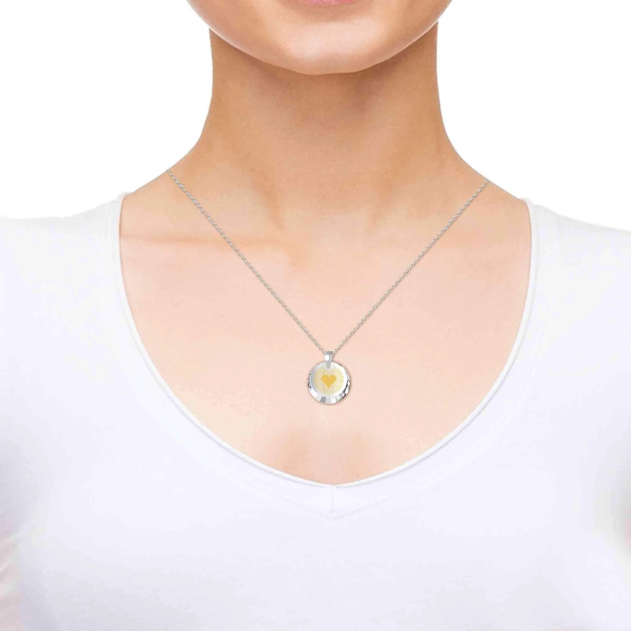 "I Love You" in 120 Languages, Sterling Silver Necklace, Zirconia