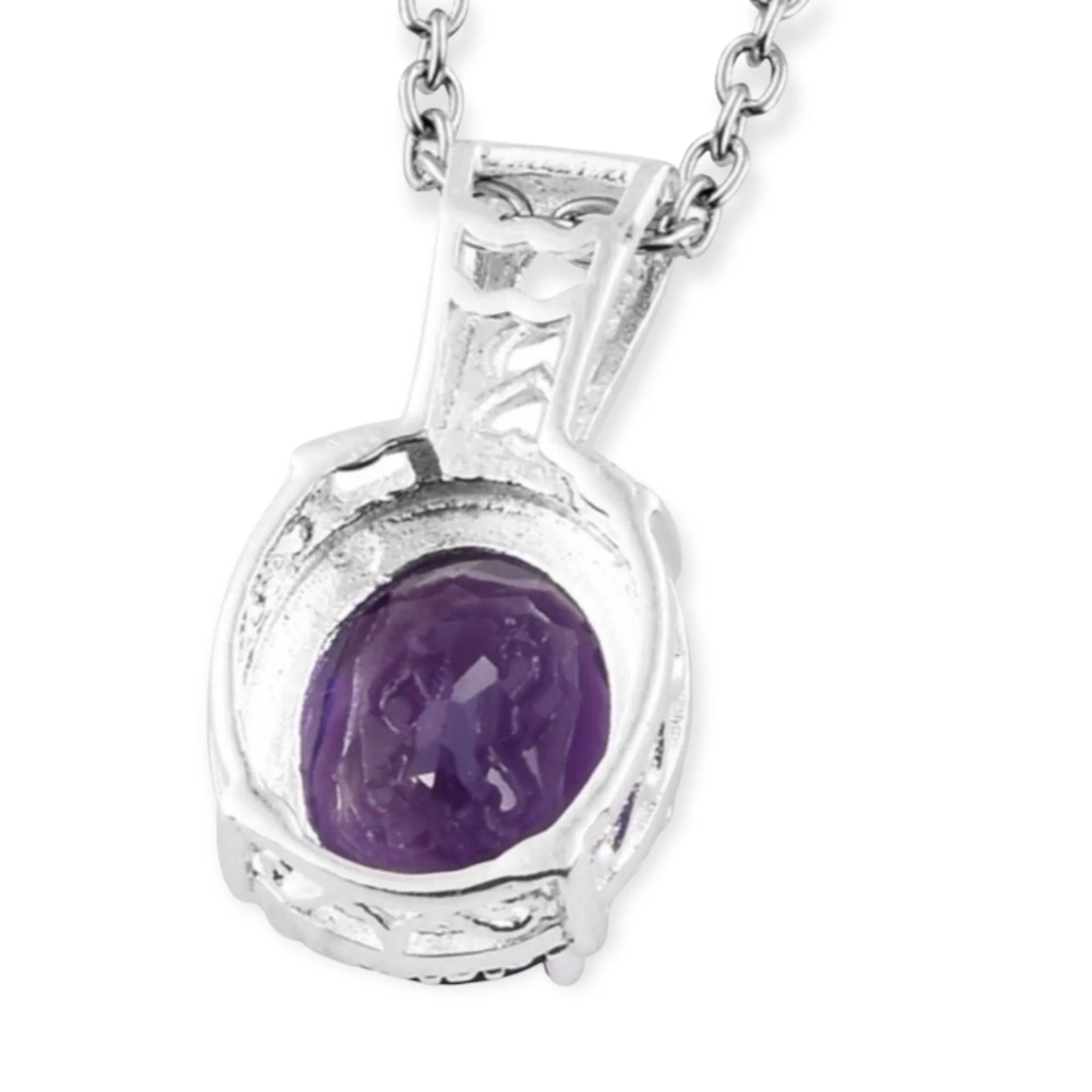 Radiant Purple Amethyst Heart Necklace