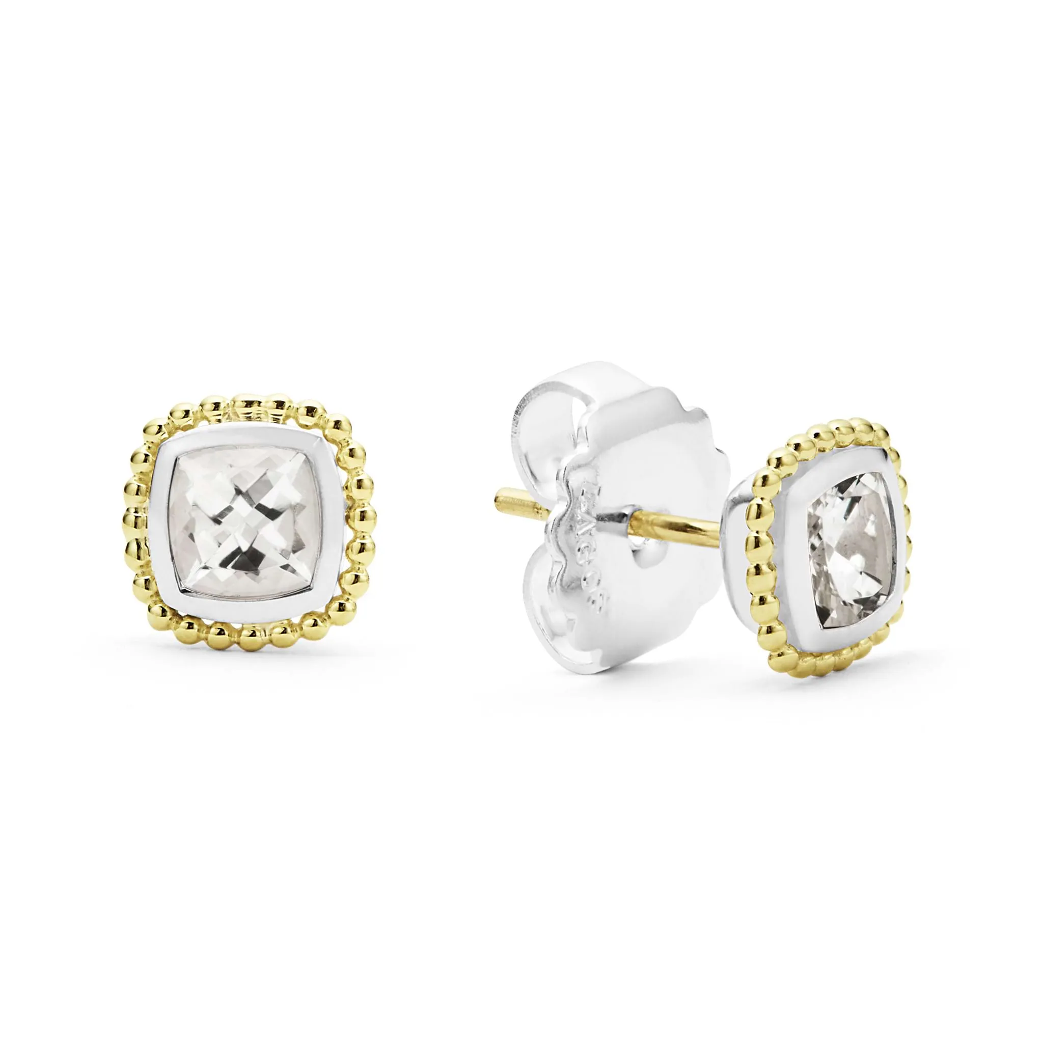 Rittenhouse Two-Tone White Topaz Stud Earrings