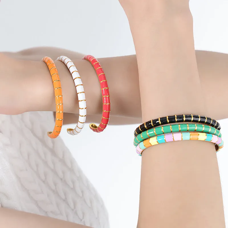 Shimmering Titanium Steel Bracelet for Women