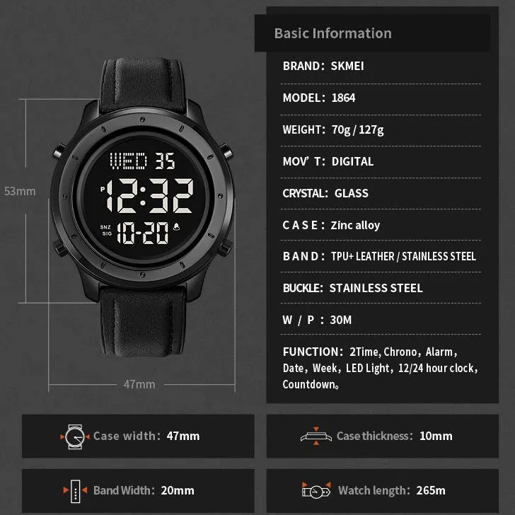 SKMEI 1864 Stylish Simple Watch w/ Layered Case