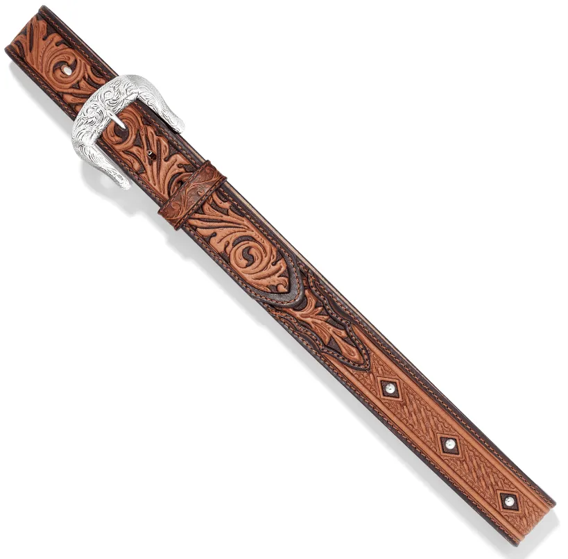 Tony Lama Unisex Diamond Drifter Embossed Leather Belt C42784