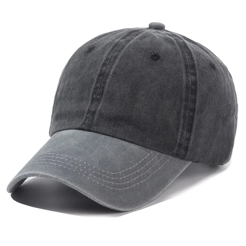 Unisex Cap Plain Color Washed Cotton Baseball Cap Men & Women Casual Adjustable Outdoor Trucker Snapback Hats Dropshipping